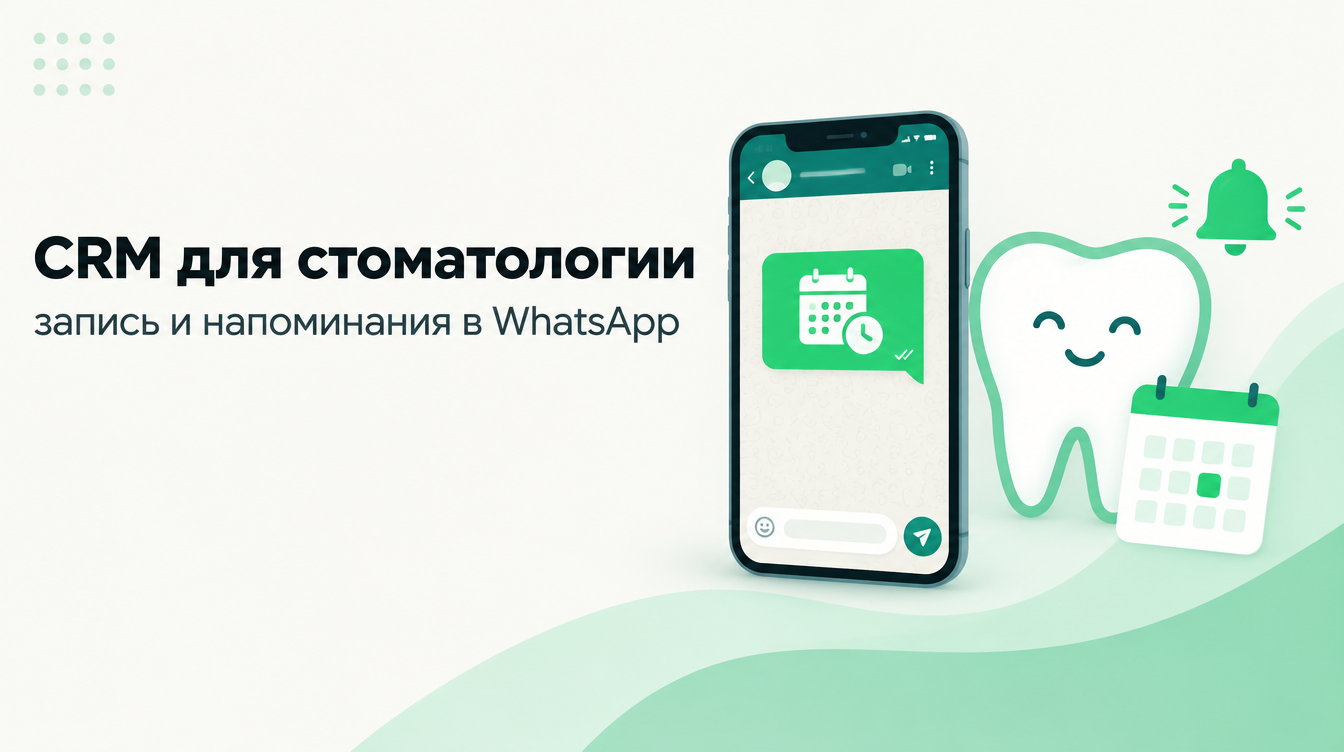 CRM для стоматологии: запись и напоминания пациентам в WhatsApp, цены в тенге