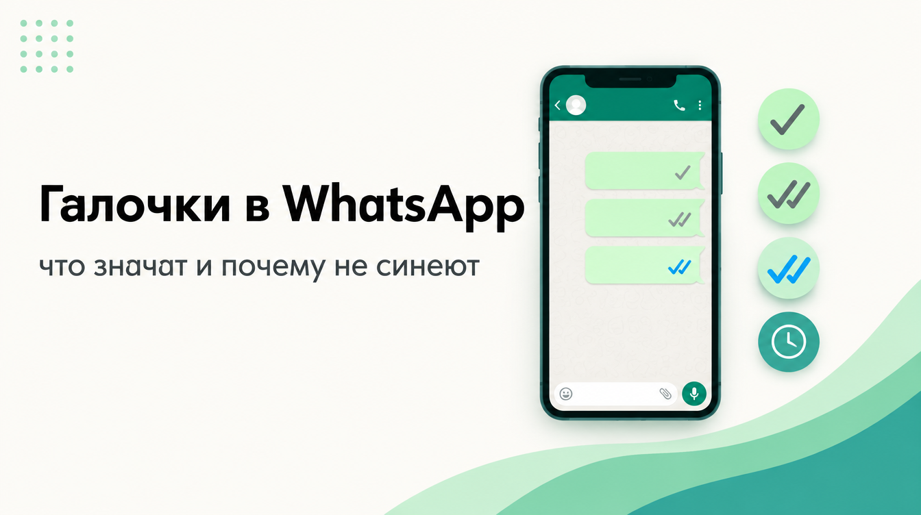 Галочки в WhatsApp: что значат одна, две серые и синие и почему не синеют